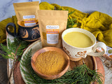 Golden Milk + Mushrooms - Organic Anti-Inflammatory Turmeric-Ginger Drink (with mushrooms for energy, stress relief, and immune support)