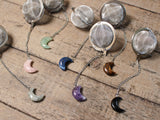 Mini Crescent Moon Gemstone Tea Ball Infuser