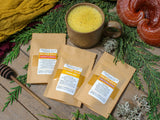 GOLDEN MILK Sample Packs - Organic Medicinal Herb & Mushroom Enhanced Turmeric-Ginger Powders (Ayurvedic Anti-Inflammatory Tonic)