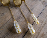 Gold / Rose Gold / Silver Wire-Wrapped Quartz Pillar Tea Ball Infuser -  tea steeper with wire wrapped tree on clear quartz crystal