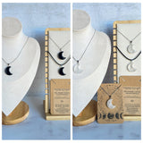 Crescent Moon Necklace - Choose from 11 different gemstone pendants