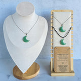 Crescent Moon Necklace - Choose from 11 different gemstone pendants