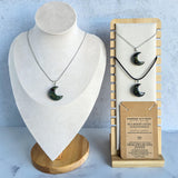 Crescent Moon Necklace - Choose from 11 different gemstone pendants