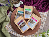 Adaptogen Tea Collection - 4 Organic Loose-leaf Medicinal Herbal Teas to boost energy and decrease stress & fatigue