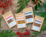 Winter Tea Collection - 4 Organic Loose-leaf Medicinal Herbal Teas to boost the immune system, lift mood, and nourish the body