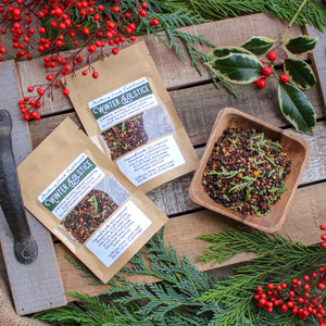 Winter Solstice - Organic Loose-Leaf Medicinal Chaga, Cedar, Rosehip & Elderberry Tea (a wintry, immune-boosting blend for seasonal support)