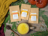 GOLDEN MILK Sample Packs - Organic Medicinal Herb & Mushroom Enhanced Turmeric-Ginger Powders (Ayurvedic Anti-Inflammatory Tonic)