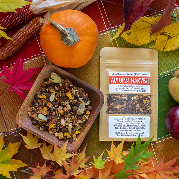 Autumn Harvest - a warming, immune-boosting, fall-spiced blend for cold toes and chilly nights