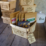 Deluxe Customized Wooden Berry Basket Tea Sampler Gift Set