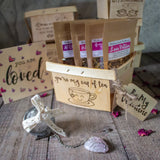 Tea for Lovers Custom Gift Set - Wooden berry basket with 4 lovely tea blends