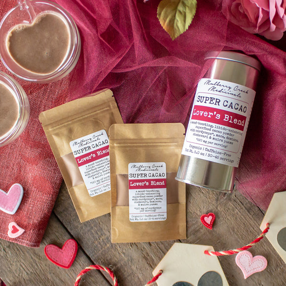 Lover's Blend Super Cacao - with mood-boosting herbs to enhance those loving feelings